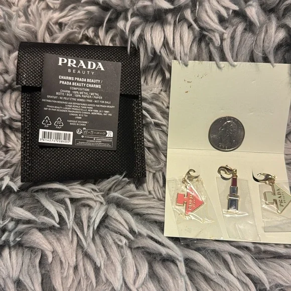 New in box/Sleeve Prada Beauty GWP Set of 3 Charms - Picture 2 of 3